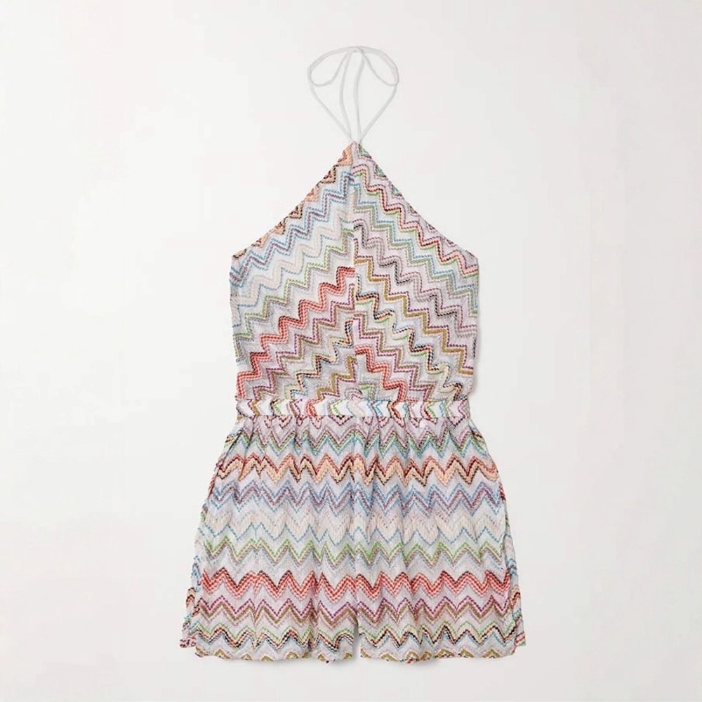 Zimmermann Multicolor Zigzag Halter Mini Dress - Picture 3 of 4